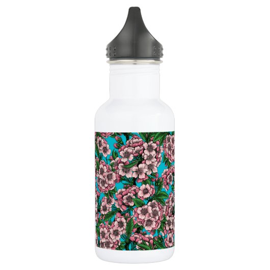 Cherry Blossom op blauw Waterfles (Links)