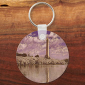 Cherry Blossom op het Washington Monument Keycha Sleutelhanger (Voorkant)