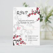 Cherry Blossom Oriental invitation RSVP (Debout devant)