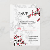 Cherry Blossom Oriental invitation RSVP (Devant / Derrière)