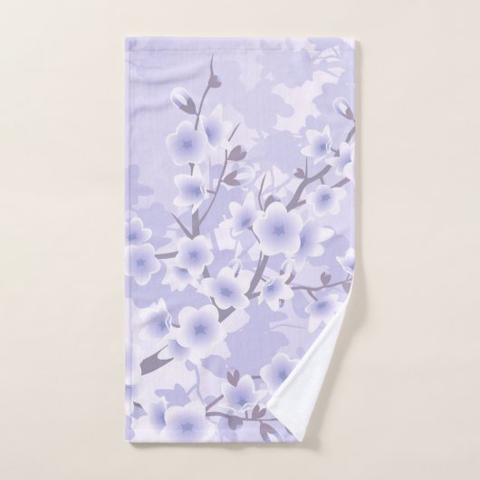 Cherry Blossom Paars Floral Handdoek (Handdoek)