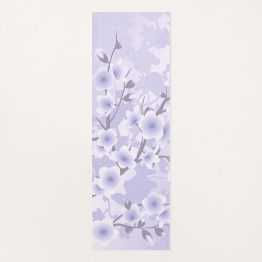 Cherry Blossom Paars Floral Yogamat (Voorkant)