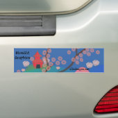 Cherry Blossom Pagoda Bumpersticker (Op auto)