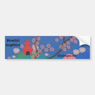Cherry Blossom Pagoda Bumpersticker