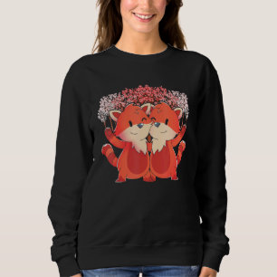 Cherry Blossom Pandas Chinese Wildlife Animal Red Trui