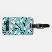 Cherry Blossom Pattern Custom Name Address Bagagelabel (Voorkant horizontaal)