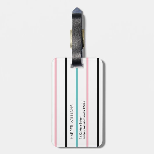 Cherry Blossom Pattern Custom Name Address Bagagelabel (Achterkant verticaal)