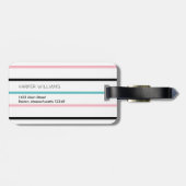 Cherry Blossom Pattern Custom Name Address Bagagelabel (Achterkant horizontaal)