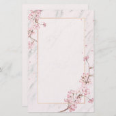 Cherry Blossom Personalized Briefpapier (Voorkant / Achterkant)