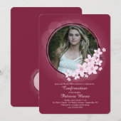 Cherry Blossom Photo Invitation Kaart (Voorkant / Achterkant)