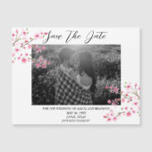 Cherry Blossom Photo Mariage Ressort Magnet Script (Devant)