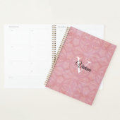 Cherry Blossom Pink Batik Élégant Nom du monogramm (Devant avec enveloppe)