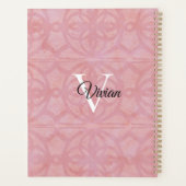 Cherry Blossom Pink Batik Élégant Nom du monogramm (Dos)