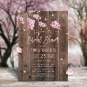 Cherry Blossom Pink Floral Barn Wood Vrijgezellenf Kaart