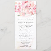 Cherry Blossom Pink Floral Wedding Programma (Voorkant)