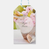 Cherry Blossom-Pink Flowers Editable Wedding Cadeaulabel (Voorkant)