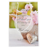 Cherry Blossom-Pink Flowers Wedding Medium Cadeauzakje (Voorkant)