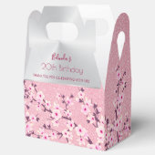 Cherry Blossom Pink Glitter Custom Birthday Bedankdoosjes (Geopend)