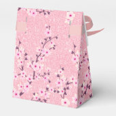 Cherry Blossom Pink Glitter Dank u Baby shower Bedankdoosjes (Achterkant)