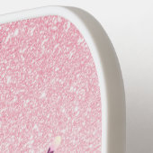 Cherry Blossom Pink Glitter Monogram Floral Pickleball Paddle (Links Detail)