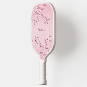 Cherry Blossom Pink Glitter Monogram Floral Pickleball Paddle (Links)