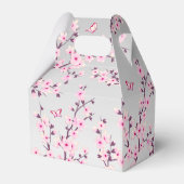Cherry Blossom Pink Grey | Baby shower Hartelijk d Bedankdoosjes (Achterkant)