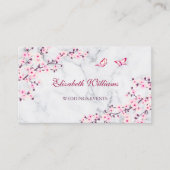 Cherry Blossom Pink Grey Marble Visitekaartje (Voorkant)