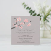 Cherry Blossom Pink/Grey Vrijgezellenfeest Invite Kaart (Staand voorkant)