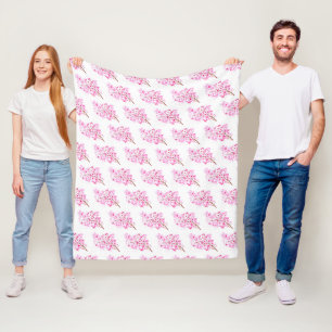 Cherry Blossom Pink Japans Sakura Kawaii Fleece Deken