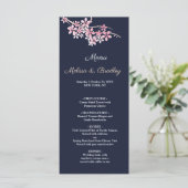 Cherry Blossom Pink marvy floral WeddenMenu Programma (Staand voorkant)