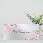 Cherry Blossom Pink Silver Cadeaubon (Staand voorkant)
