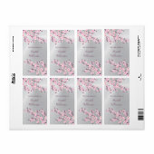 Cherry Blossom Pink Silver Floral Bookplate Etiket (Full Sheet)