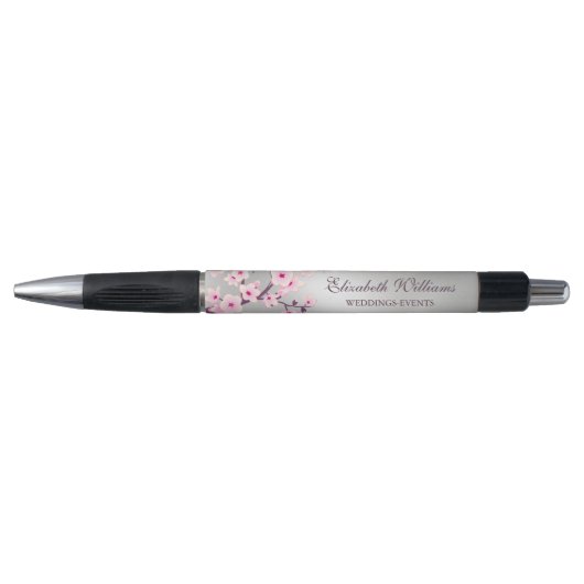 Cherry Blossom Pink Silver Wedding Planner Pen (Voorkant)