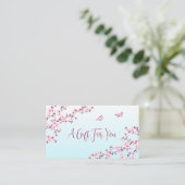 Cherry Blossom Pink Turquoise Gift Card Visitekaartje (Staand voorkant)