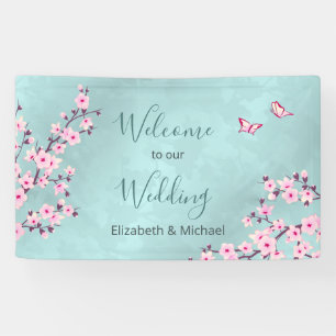 Cherry Blossom Pink Turquoise Spandoek