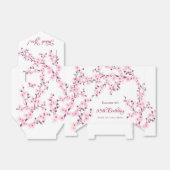 Cherry Blossom Pink White | Aangepaste verjaardag Bedankdoosjes (Uitgevouwen)
