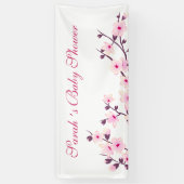 Cherry Blossom Pink White Baby shower Spandoek (Verticaal)
