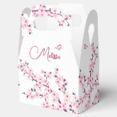 Cherry Blossom Pink White Custom Birthday Bedankdoosjes (Geopend)