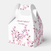 Cherry Blossom Pink White Custom Wedding Bedankdoosjes (Achterkant)