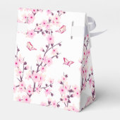 Cherry Blossom Pink White Custom Wedding Bedankdoosjes (Achterkant)