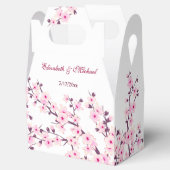 Cherry Blossom Pink White Custom Wedding Bedankdoosjes (Geopend)