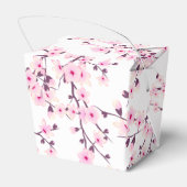 Cherry Blossom Pink White Floral Bedankdoosjes (Achterkant)