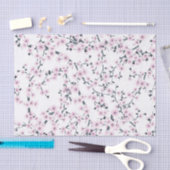 Cherry Blossom Pink White Floral Pattern Tissuepapier (Craft)