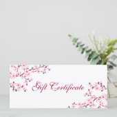 Cherry Blossom Pink White Gift Certificate (Staand voorkant)