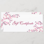 Cherry Blossom Pink White Gift Certificate (Voorkant / Achterkant)