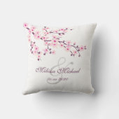 Cherry Blossom Pink White Passen getrouwd Kussen (Achterkant)