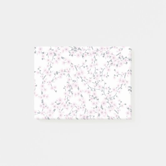 Cherry Blossom Pink White Pattern Post-it® Notes (Voorkant)