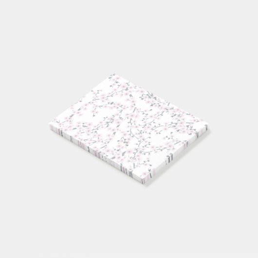 Cherry Blossom Pink White Pattern Post-it® Notes (Schuin)