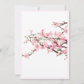 Cherry Blossom Pink White Wedding Invitation Save The Date (Achterkant)