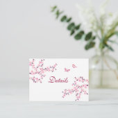 Cherry Blossom Pink White Wedding QR Code Details Informatiekaartje (Staand voorkant)